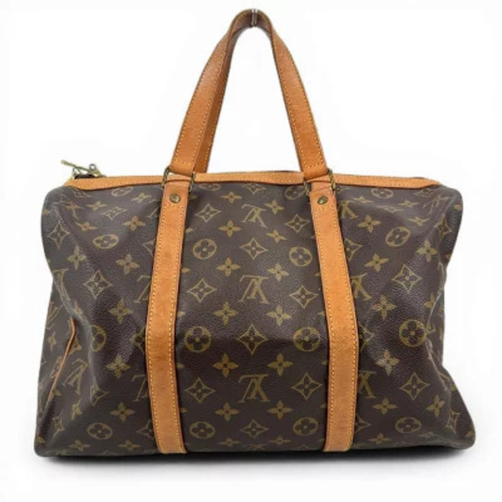 Louis Vuitton Monogram Saxophone Souple Boston Bag Canvas Leather Brown